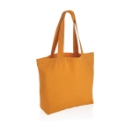 Recycled, branded canvas shopping bag, 240 g/m² orange colour