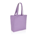 Recycled, branded canvas shopping bag, 240 g/m² violet colour