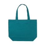 Recycled, branded canvas shopping bag, 240 g/m² emerald green colour
