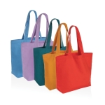Recycled, branded canvas shopping bag, 240 g/m² emerald green colour