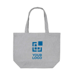 Recycled canvas shopping bag with pocket, 240 g/m² grey colour