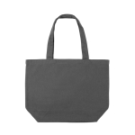 Recycled canvas shopping bag with pocket, 240 g/m² dark grey colour third view