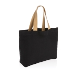 Large promotional recycled canvas bag, 240 g/m² black colour
