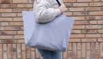 Large promotional recycled canvas bag, 240 g/m² grey colour