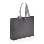 Large promotional recycled canvas bag, 240 g/m² dark grey colour