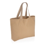 Large promotional recycled canvas bag, 240 g/m² light brown colour