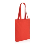 Recycled canvas branded bag, 285 g/m² red colour
