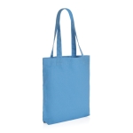 Recycled canvas branded bag, 285 g/m² light blue colour