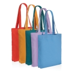Recycled canvas branded bag, 285 g/m² light blue colour