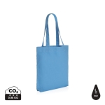 Recycled canvas branded bag, 285 g/m² light blue colour