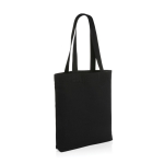 Undyed recycled canvas promo bag, 285 g/m² black colour