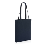 Undyed recycled canvas promo bag, 285 g/m² navy-blue colour
