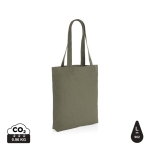 Undyed recycled canvas promo bag, 285 g/m² dark green colour
