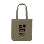 Undyed recycled canvas promo bag, 285 g/m² dark green colour
