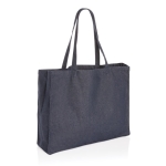 Spacious recycled shopping bag, 320 g/m² denim blue colour