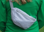 Branded recycled canvas waist bags, 285 g/m² grey colour