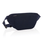 Branded recycled canvas waist bags, 285 g/m² navy-blue colour