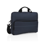 Eco laptop briefcase with handle and shoulder strap, 15.6” navy-blue colour