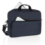 Eco laptop briefcase with handle and shoulder strap, 15.6” navy-blue colour