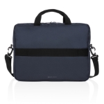 Eco laptop briefcase with handle and shoulder strap, 15.6” navy-blue colour