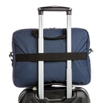 Eco laptop briefcase with handle and shoulder strap, 15.6” navy-blue colour