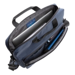 Eco laptop briefcase with handle and shoulder strap, 15.6” navy-blue colour