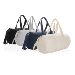 Corporate travel bag made from recycled canvas grey colour