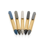 Promotional recycled paper pen with blue ink black colour