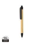 Promotional recycled paper pen with blue ink black colour