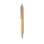 Promotional recycled paper pen with blue ink white colour