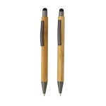 Bamboo pen and blue ink ballpoint set in box wood colour