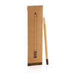 Infinite bamboo pencil with eraser with logo wood colour