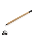 Infinite bamboo pencil with eraser with logo wood colour