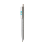 Smooth-writing pens with logo, blue ink grey colour