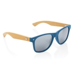 Recycled plastic and bamboo sunglasses, UV400 blue colour