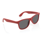 Promotional sunglasses in recycled plastic, UV400 red colour