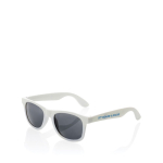 Promotional sunglasses in recycled plastic, UV400 white colour printing view