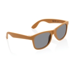 Promotional sunglasses in recycled plastic, UV400 orange colour