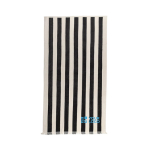 Large striped beach towel with logo, 180 × 100 cm dark grey colour