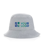 Promotional bell-shaped canvas hat for summer grey colour printing view