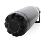 Large, branded thermal bottle with carry handle, 1.5 L black colour