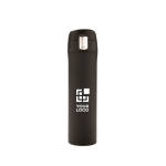 Stainless steel thermos with secure lid, 450 ml black colour printing view