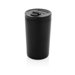 Recycled thermal mug with anti-drip lid, 300 ml black colour