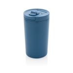 Recycled thermal mug with anti-drip lid, 300 ml blue colour