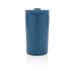 Recycled thermal mug with anti-drip lid, 300 ml blue colour
