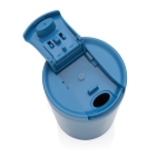 Recycled thermal mug with anti-drip lid, 300 ml blue colour