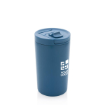 Recycled thermal mug with anti-drip lid, 300 ml blue colour