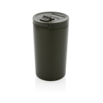 Recycled thermal mug with anti-drip lid, 300 ml dark green colour