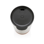 Personalised stainless steel thermal mug with cork base, 300 ml silver colour