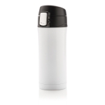 Recycled stainless steel thermos with secure lid, 300 ml white colour